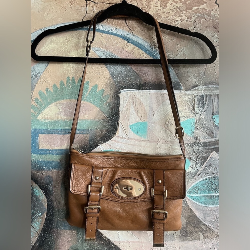 DANIER Brown Leather “Mulberry look” Crossbody Bag